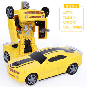 Electric universal deformation car deformation toy with light music automatic deformation car