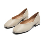 Shallow mouth thick heel square head single shoes women's 2021 autumn new British style small leather shoes soft sole women's 189-5
