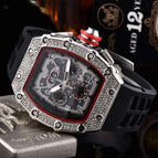 New men's watch Diamond Quartz Watch Business Six-Pin Running Seconds Barrel-Shaped Quartz Watch Fashion Watch 8110