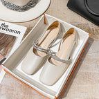 2022 new summer fresh low-heeled toe sandals women's hollow flat-bottomed square-toe single shoes women's C168-12