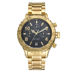 GUOU women's watch fashion trend large watch dial calendar Korean version steel band quartz watches for women men