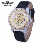 Winner Men's Fashion Roman Numerals Hollow Retro Belt manual mechanical men causal Watch SLZ37