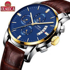 OLMECA Men Watch Chronograph Sport Mens Watches Top Brand Luxury Waterproof Full Steel Quartz Gold Clock Men Relogio Masculino