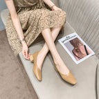 2022 new Korean style fashion shallow mouth slip-on shoes thick heel square toe fashion medium heel shoes women 3168