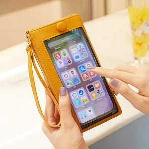 2022 new touch screen mobile phone bag women's small card bag vertical portable wrist coin purse R953
