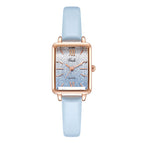 Gedi Women's Fashion Special Interest Light Luxury Creative Gradient Small Square Plate Student Belt Quartz women Watch 13033