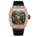 ONOLA diamond-studded live fashion sports automatic mechanical watch men's silicone strap waterproof ON3828D