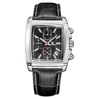 MEGIR Men's watch business causal square waterproof calendar leather quartz men's watch 2028G