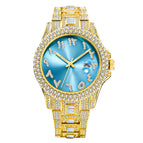 MISSFOX watch European and American hip hop diamond full diamond business men's waterproof quartz watch v320
