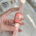 Guou fanshion watch women's 2023 new jelly design small square watch simple fashion Silicone Tape women's Watch
