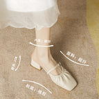 Slippers women's 2022 summer new square head pleated half slippers women's thick heels outside wear sandals and slippers women 17834-2