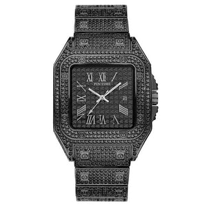 Men's watch full diamond watch steel band men's watch big dial quartz watch watches
