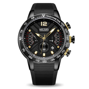 Relogio Masculino MEGIR 2106 Men Watches Silicone Sport Chronograph Quartz Luxury Brand