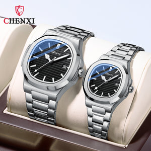 Chenxi Hot Selling Product Steel Watch Couple Luminous Waterproof Simple Fashion Business Calendar Men's and Women's Quartz Watches CX-8222