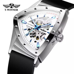 New Winner European American Style Men's Fashion Casual Hollow Triangle Automatic Mechanical men Watch SLZg121