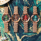 GEDI New Light Luxury Style Small Green Watch Waterproof Watch Ladies Personalized Independent Fashion Watch 8019 Steel strap