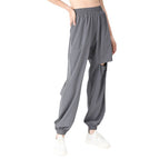 Lulu Elastic High Waist pants Hollow out Fitness Pants Women plus Size Casual Sports Pants Loose-Fit running dancing Trousers kk21