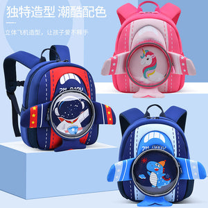 New kindergarten schoolbag girls boys cartoon cute 3D preschool schoolbag trend light children's shoulder Mini small Bag 605 schoolbag