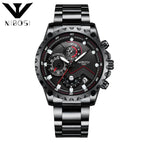 NIBOSI 2322 Men's Watches Top Brand Luxury Fashion Watch Men Sport Quartz Clock Full Steel Business Waterproof Watch