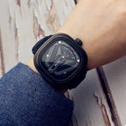 Punk Square Turntable Boys New Concept Watch Trendy Men's Fashion Watch All-Match Belt Quartz Watch Unicorn Watch 58991-2