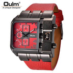 Oulm 3364 Big dial Watches Casual Wristwatch Square Dial Wide Strap Men's Quartz Watch Luxury Brand Male Clock Super watch for Men