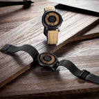 EUTOUR New wooden dial, simple magnetic steel ball, fashion concept watch, parallel steel ball holder, Tiktok watches with box gift for father,men, women