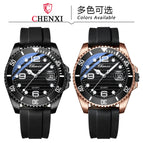 CHENXI New Men's Watch Gear Calendar Waterproof Luminous Silicone Tape Watch Men quartz CX-8285