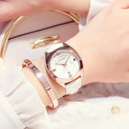GUOU watch temperament quartz watch large dial Leather trend simple temperament ladies watch waterproof 8097