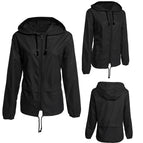 Lightweight outdoor Hooded Cardigan zipper rainproof jacket blouse