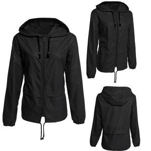 Lightweight outdoor Hooded Cardigan zipper rainproof jacket blouse