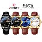 CHENXI New Double Calendar Business Men's Watch Waterproof Quartz Watch Men Casual watch 022