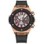 KIMSDUN Watch Men's Fashion Silicone Automatic Skeleton Mechanical men's casual Watch K-523A