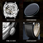 OLEVS men's watch automatic mechanical watch hollow light luxury gypsophila men's watch 6651JT