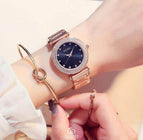 GUOU 8112 Fashion Ladies Watch For Women Shiny Diamond Luxury Bracelet Rose Gold Women's Watches Clock