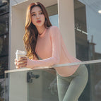 Autumn new yoga clothes long sleeve women slim fit elastic fast dry running fitness yoga clothes T-shirt xk909