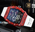 Watch for me Barrel-Shaped Quartz Watch Fashion Six-Pin Running Seconds Wood Grain Waterproof Men's Watch 9791F