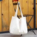 Korean version simple large-capacity canvas bag lightweight solid color single shoulder female bag casual retro shopping bag handbag SR111-1