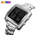 SKMEI1369 Men Fashion Watches New Stopwatch Waterproof Watch Stainless Steel Fashion Digital Wristwatches Male Clock