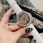 TICTOC Korean version full of diamonds and diamonds ladies watch women's temperament rotating dial women's watch hollow transparent fashion 77023