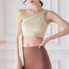 New High Elastic Fitness Yoga Clothes One Shoulder Sports Bra Vest Women's Beauty Back Short Top Yoga Clothes Women's Summer A054