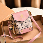 2022 new niche design mobile phone bag messenger bag women fashion one shoulder retro small square bag mini mobile phone bag 3987
