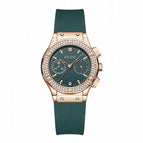 2021 Fashion Women Watches Lady Big Dial Rose Gold Wristwatches Waterproof Rubber Strap Rhinestone Bling Clocks Gifts for Women