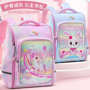 New Primary School Student Cartoon Schoolbag girl Eva Integrated Open Astronaut Bag Quicksand Children's Bags 776