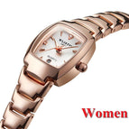 Couple Watches Men Women Stainless Steel Waterproof Quartz Watch Calendar Luminous Lovers Watch