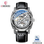 CHENXI new retro carved watch men's mechanical watch leather waterproof hollow automatic mechanical watch
