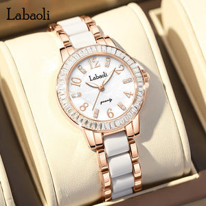 Labaoli women watch new live watch diamond ring ceramic ladies quartz watch LA202