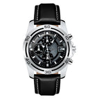 Men's watch Three-eye six-pin multi-function waterproof belt watch quartz men's watch K-8304M