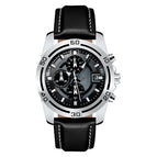 Men's watch Three-eye six-pin multi-function waterproof belt watch quartz men's watch K-8304M