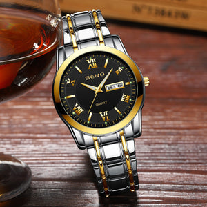 Automatic movement watch men's watch high-end calendar luminous waterproof ultra-thin non-mechanical steel strap watch S025