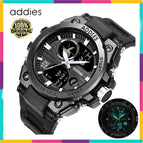 Addies MY-1818 Digita Men Sports Mens Watch For Men Outdoor 30M Water Resistant LED Tactical Clock Backlight Alarm Multifunction Big Analog Quartz Double Screen Wristwatch-Intl